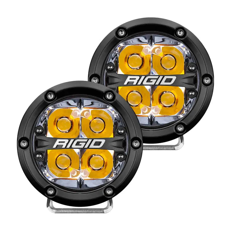 Rigid Industries 360-Series 4in LED Off-Road Spot Beam - Amber Backlight (Pair) rig36114