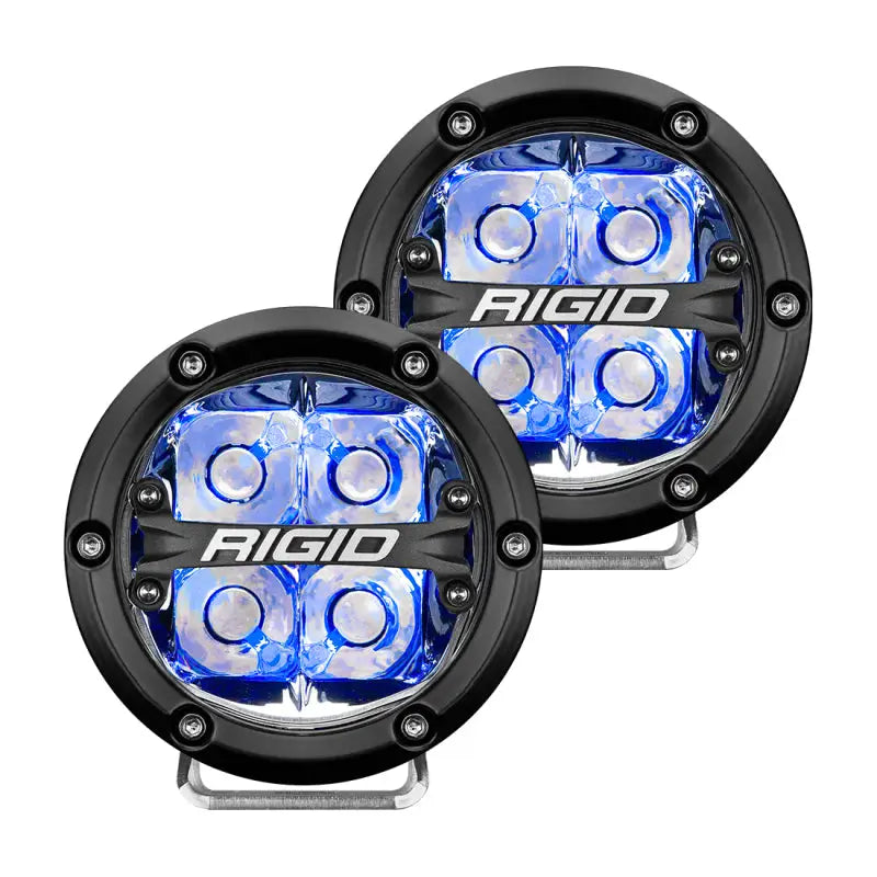 Rigid Industries 360-Series 4in LED Off-Road Spot Beam - Blue Backlight (Pair) rig36115