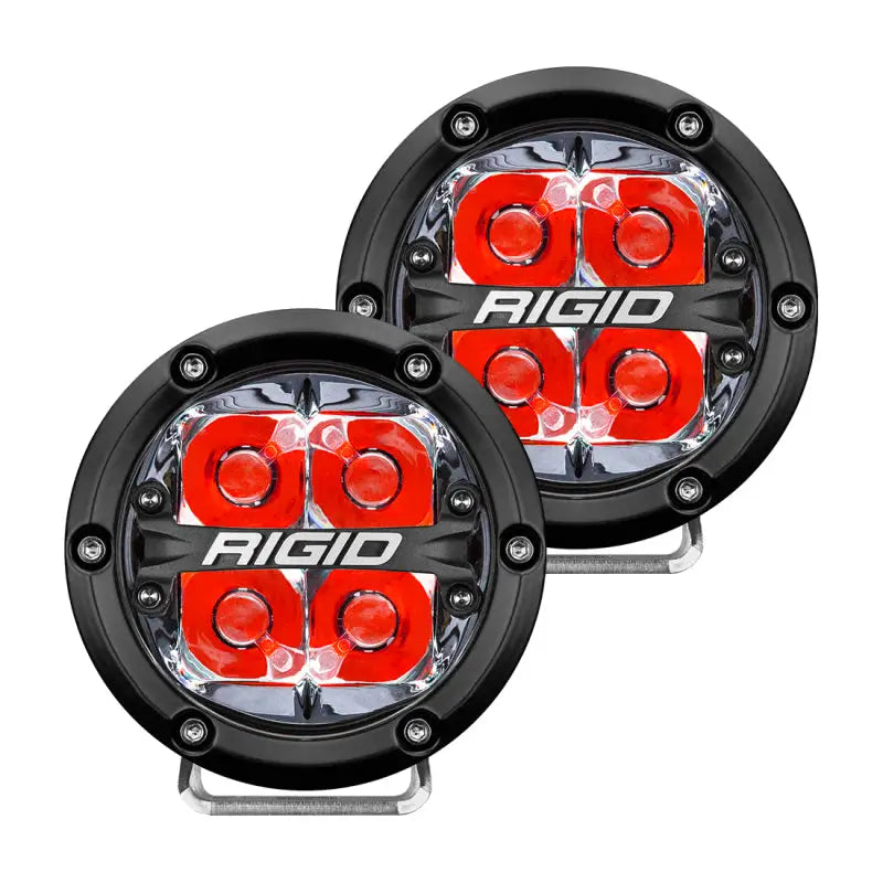 Rigid Industries 360-Series 4in LED Off-Road Spot Beam - Red Backlight (Pair) rig36112
