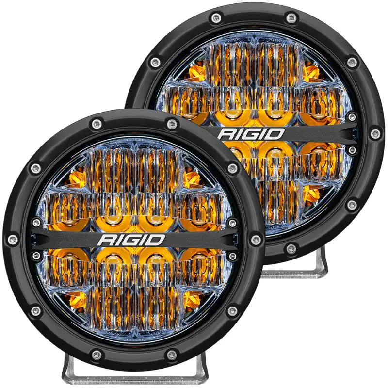 Rigid Industries 360-Series 6in LED Off-Road Drive Beam - Amber Backlight (Pair) rig36206