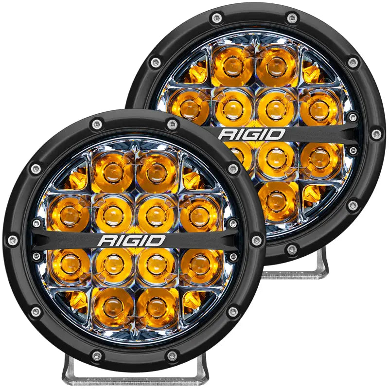 Rigid Industries 360-Series 6in LED Off-Road Spot Beam - Amber Backlight (Pair) rig36201