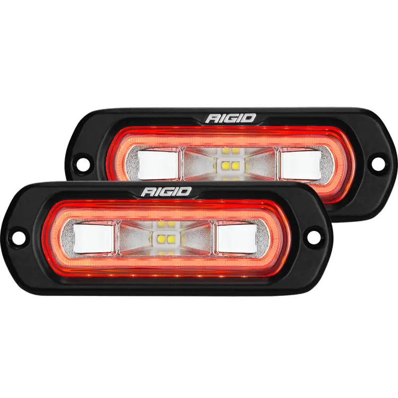 Rigid Industries SR-L Series Flush Mount LED Spreader Pair w/ Amber Halo - Universal rig53223