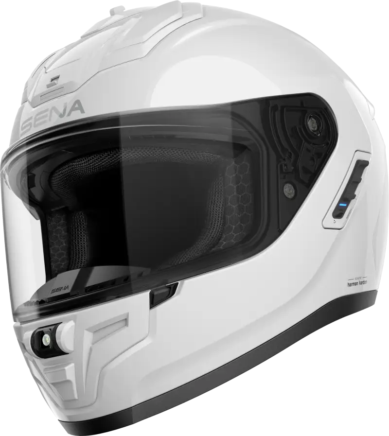Sena PHANTOM Mesh Communication Helmet - Glossy White, Medium Size 843-02146m