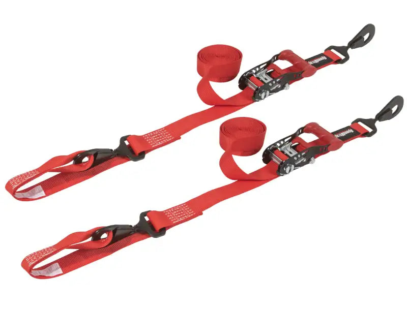 SpeedStrap 1 1/2In x 10Ft Ratchet Tie-Down w/ Soft-Tie (2 Pack) - Red ssp15223-2