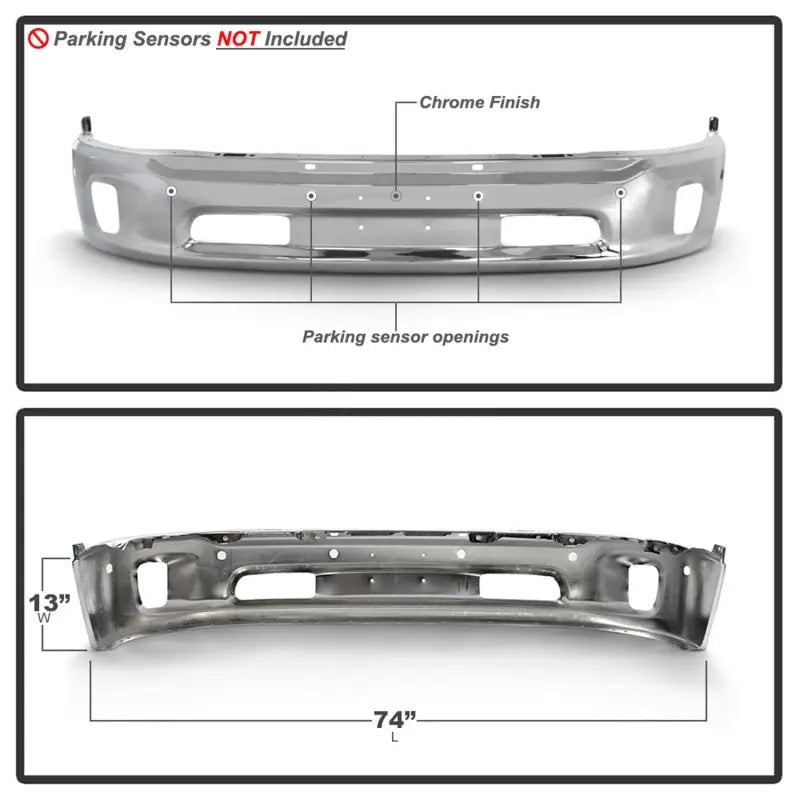 Spyder Dodge Ram 1500 14-18 Bottom w/Sensor w/Fog Light Hole Front Bumper - Chrome (OEM 68160857AA) spy9948497