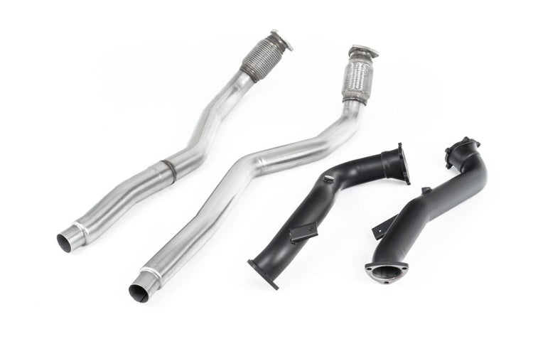 Milltek Large Bore Downpipes w/ Catalyst Bypass Pipes (For OE Cat-Back) Audi RS7 C7 2013-2018
