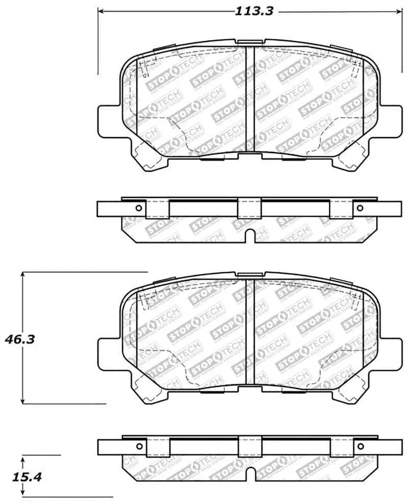 StopTech 12-18 Honda Pilot Street Select Rear Brake Pads 305-15850