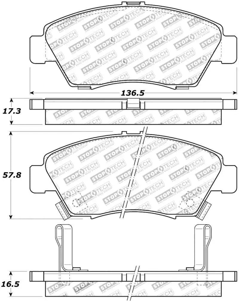 StopTech Street Touring 02-06 Acura RSX Type S / 93-95 Civic Coupe / 04-05 Civic Si 308.06210
