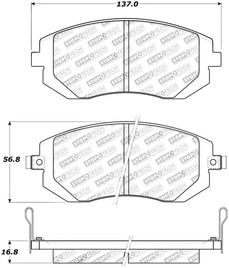 StopTech Street Touring 03-05 WRX/ 08 WRX Front Brake Pads 308-09290