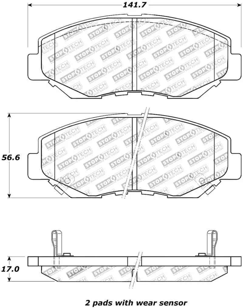 StopTech Street Touring 03-10 Honda Accord / 02-06 CR-V Front Brake Pads 308-09140