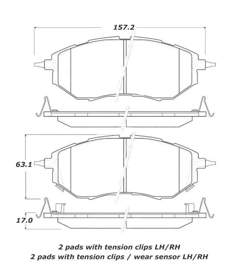StopTech Street Touring 05-08 Legacy 2.5 GT Front Brake Pads 308-10780