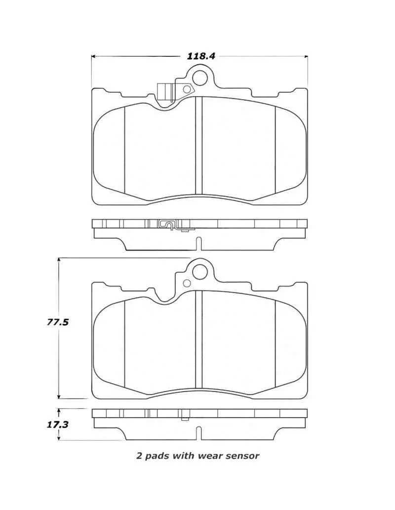 StopTech Street Touring 06 Lexus GS300/430 / 07-08 GS350 Front Brake Pads 308-11180