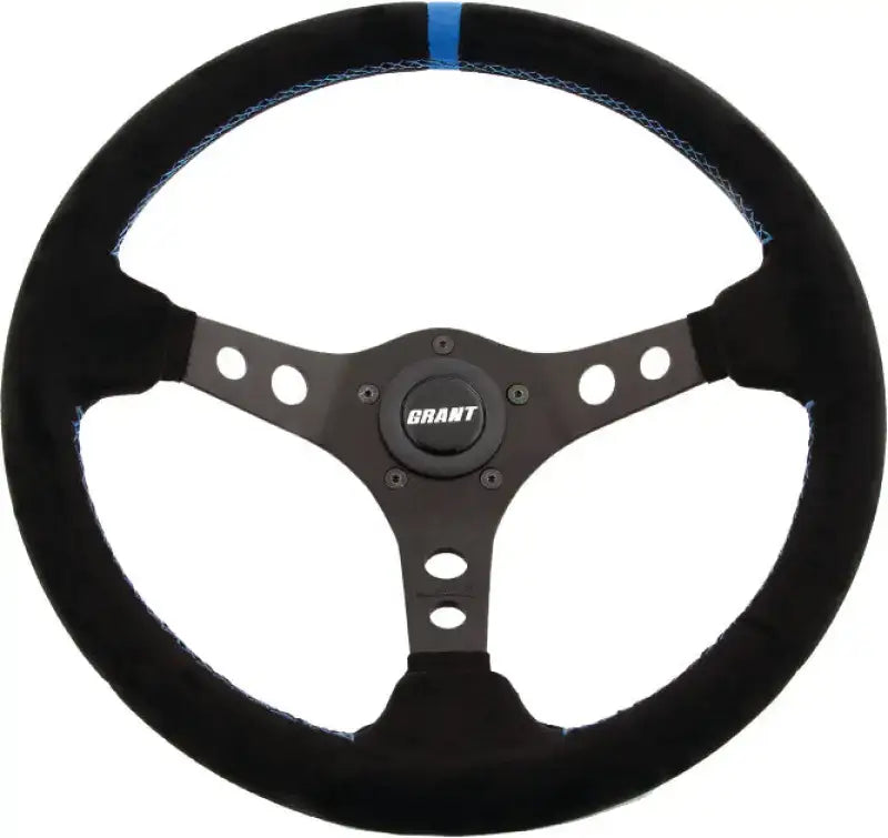 Suede Series Steering Wheel Black/Blue 652-3506