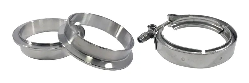Torque Solution Stainless Steel V-Band Clamp & Flange Kit - 3.75in (95mm) tqsts-vbk-375