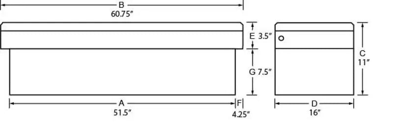 Tradesman Aluminum Economy Cross Bed Low-Profile Truck Tool Box (60in.) - Black tra7111002lp-46641527259437