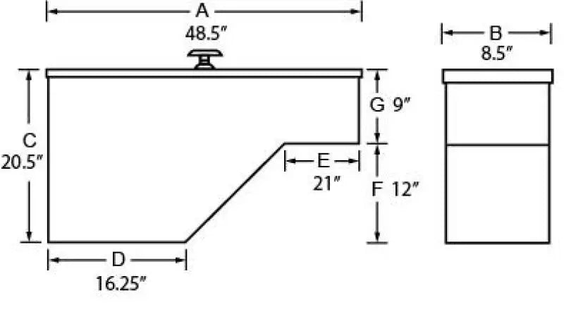 Tradesman Aluminum Fender Well Truck Tool Box (48in.) - Black tra78225