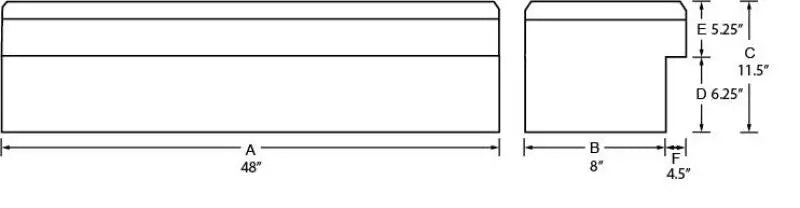 Tradesman Aluminum Side Bin Truck Tool Box (48in.) - Black tra79748