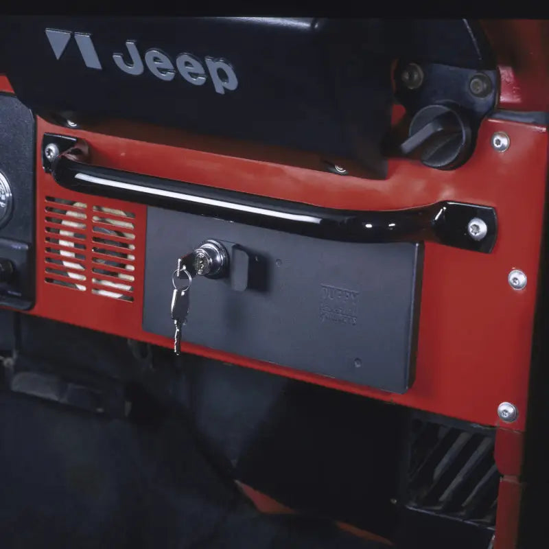 Tuffy High Security Steel Glove Box with Key Lock for Jeep CJ & Scrambler CJ8 tfy035-01