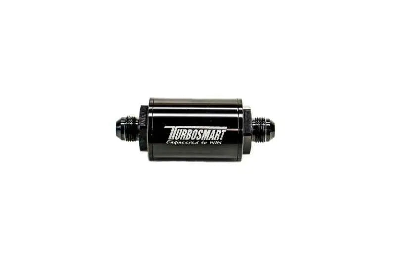 Turbosmart FPR Billet Inline Fuel Filter 1.75in OD 3.825in Length AN-8 Male Inlet - Black ts-0402-1131