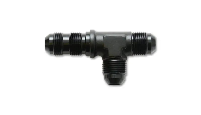 Vibrant -3AN Bulkhead Adapter Tee on Run Fittings - Anodized Black Only vib10624