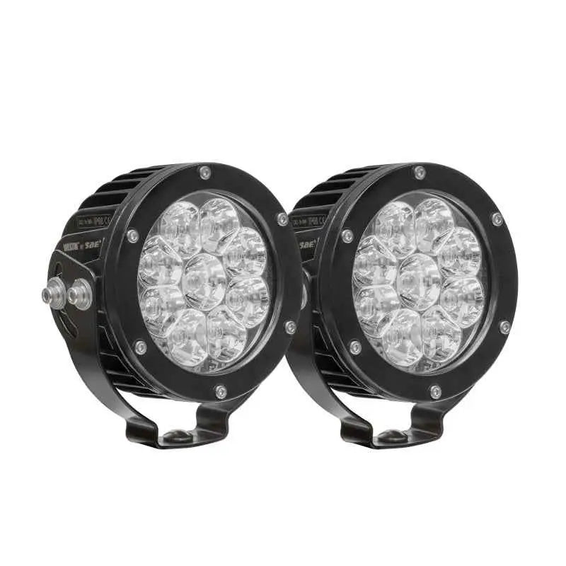 Westin Axis LED Auxiliary Light 4.75 inch Round Flood w/3W Osram (Set of 2) - Black 09-12007b-pr