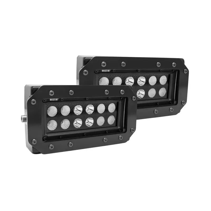 Westin HDX Flush Mount B-FORCE LED Light Kit (Set of 2) w/wiring harness - Black wes57-0025