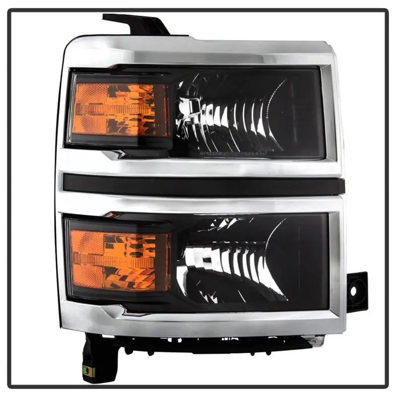 xTune 14-15 Chevy Silverado 1500 (New Body) OEM Style Headlights w/Trim - Blk (HD-JH-CS14-CC-BK) spy9042447