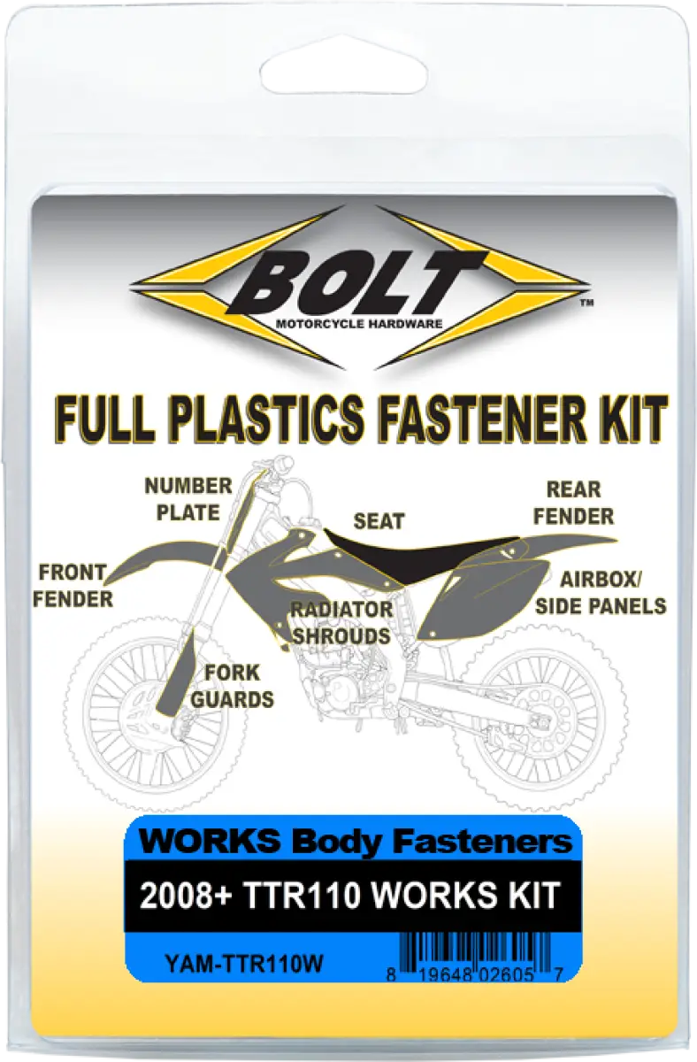 Yamaha TTR110 Body Work Fastener Replacement Kit by BOLT 020-00923