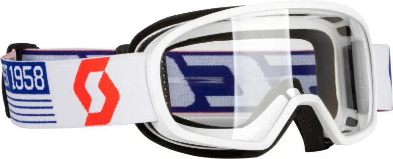 Youth Buzz Mx Goggle White/Red W/Clear wps-51-5494