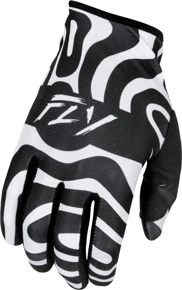 Youth Lite Abyss Racing Gloves Black and White 378-741ym